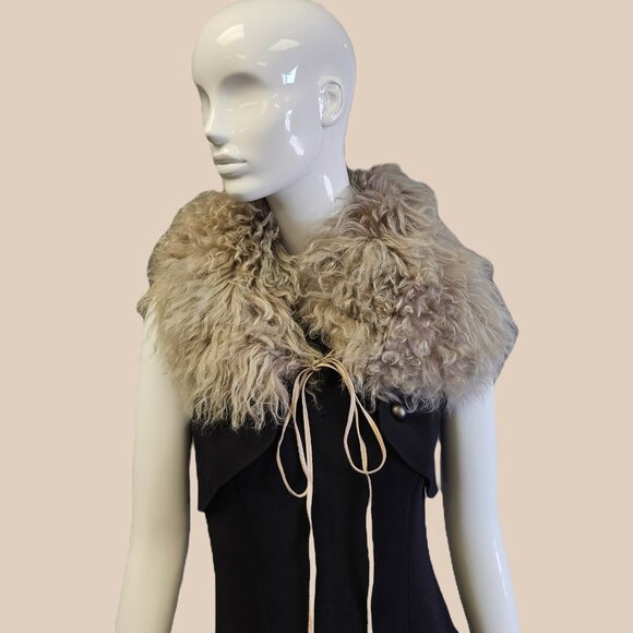 Sissi Curly Sheepskin Collar - Picture 1 of 4